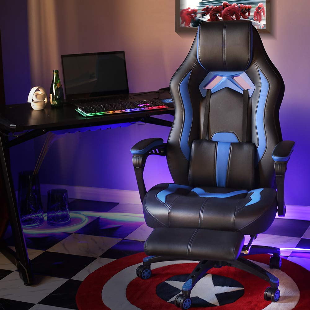 Eclife Massage Gaming Chair Racing Office Computer Ergonomic PU Leather