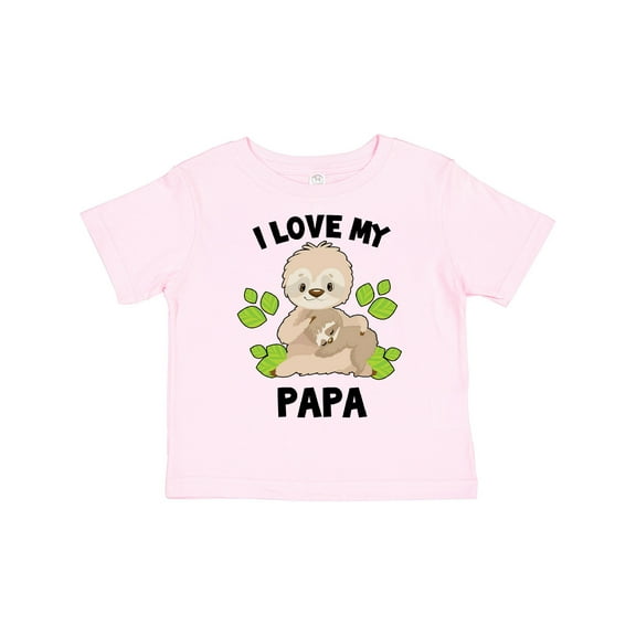 Inktastic Cute Sloth I Love My Papa with Green Leaves Boys or Girls Toddler T-Shirt