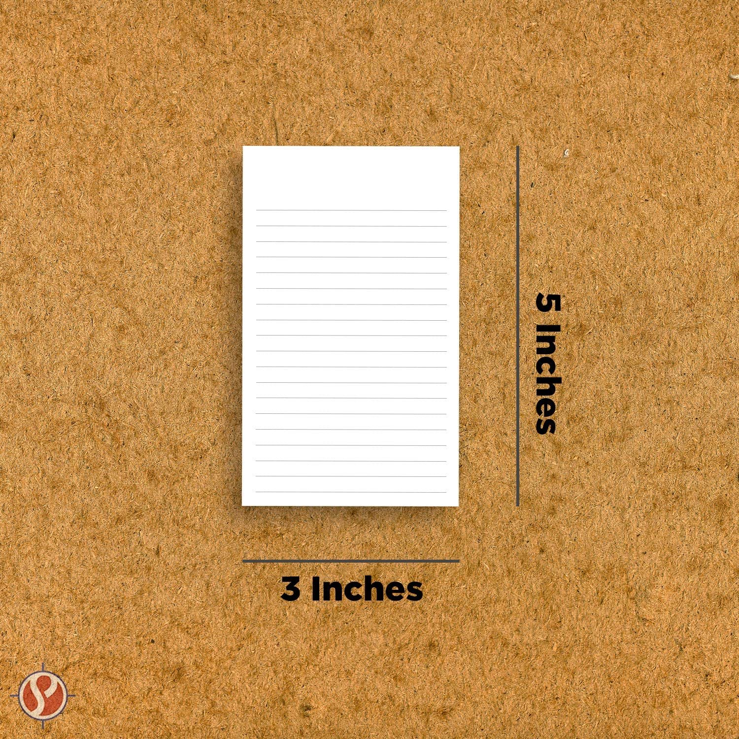 Thick White Note Cards for notes or thoughts, Printed black ruled lines Both sides - Vertical Ruled Cards"100 per pack" (3 x 5)