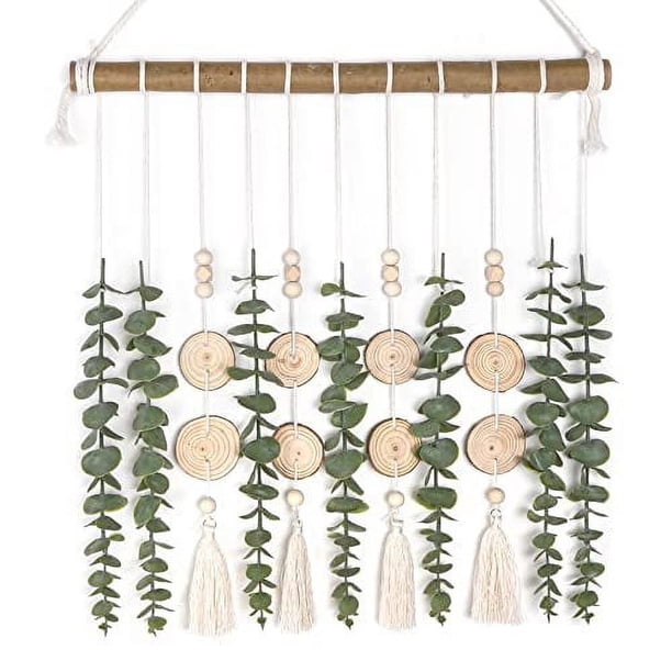 Nvzi 2 piezas de eucalipto artificial para decoración de pared,plantas en palo de madera de 15,7 pulgadas, decoración rústica bohemia de granja para dormitorio, comedor, baño, C