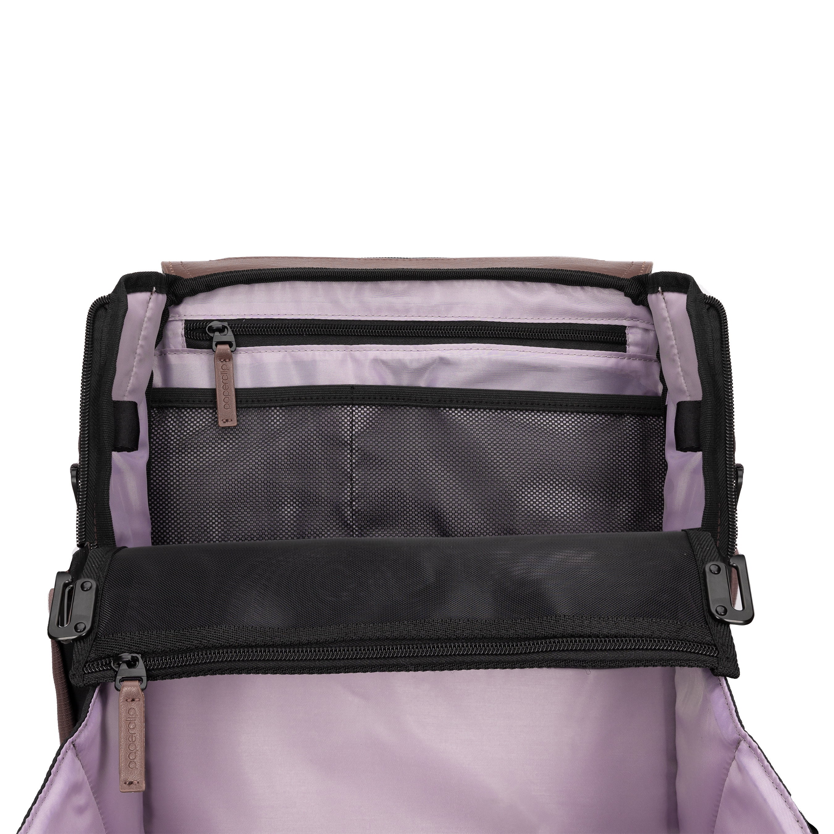 Paperclip Willow Diaper Bag Backpack with Fold-Out Changing Station, Baked Oak Brown