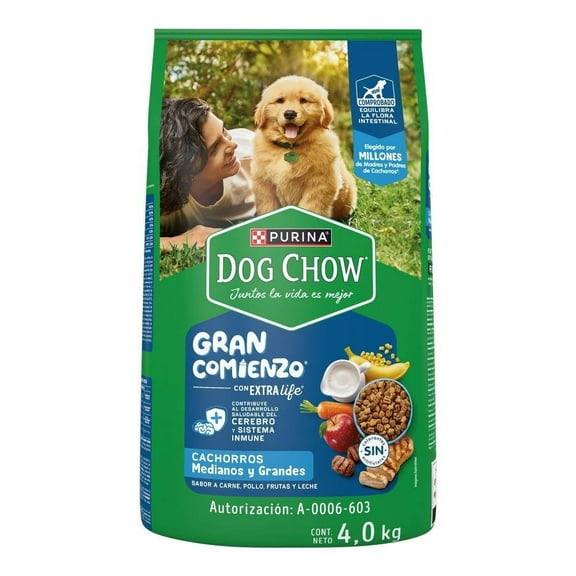 Alimento para Perro Purina Dog Chow Cachorro Medianos y Grandes Sabor Carne y Pollo 4 kg