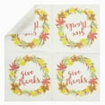 100 Pack Give Thanks Thanksgiving Cocktail Napkins, Fall Leaves Wreath