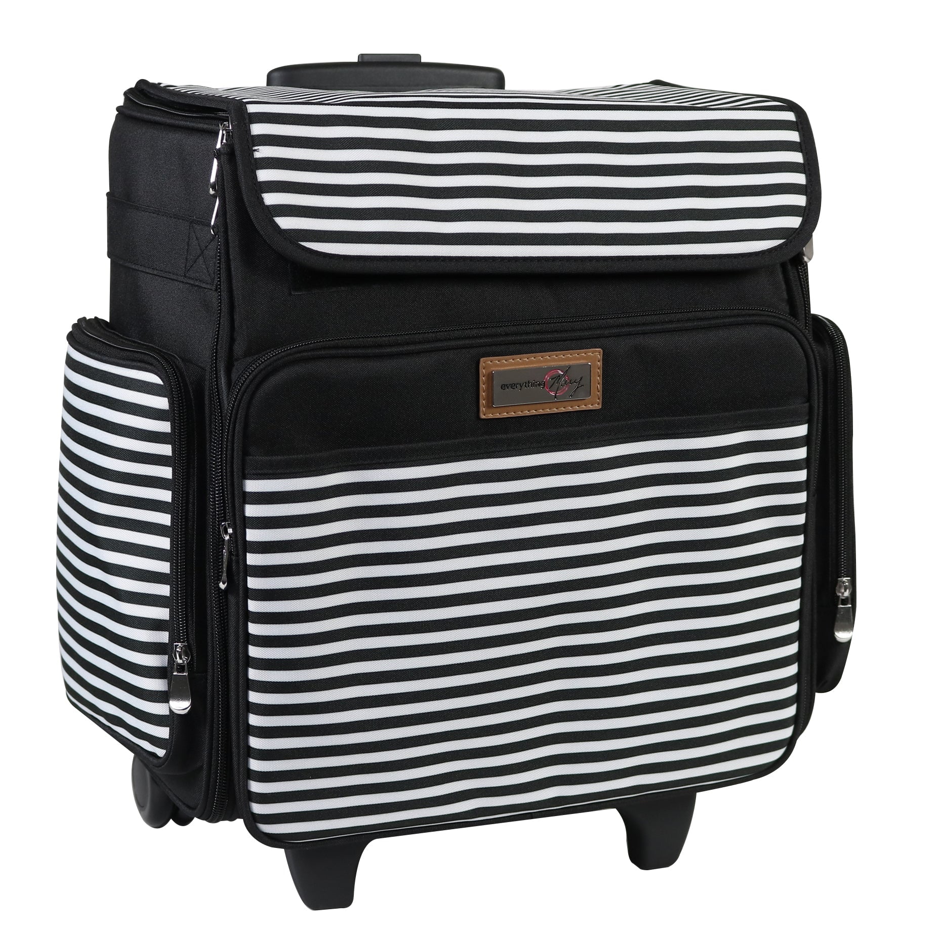 Everything Mary Rolling Craft Bag, Black & White Stripe