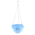 thumbnail image 1 of Sky Blue Plastic Hanging Flower Pot Chain Plant Planter Basket Home Garden Decor, 1 of 1