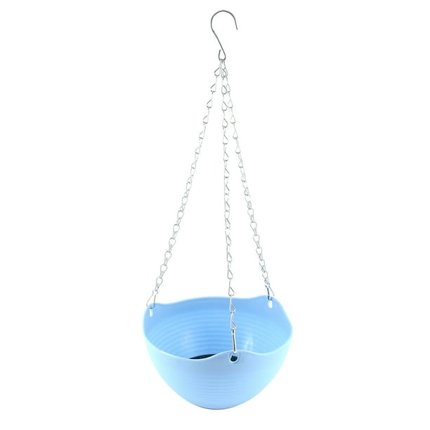 Unique Bargains Plastic Hanging Flower Pot Chain Plant Planter Basket
