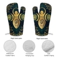 thumbnail image 5 of Riple Goddess with Triskele - Gold on Shimmer Green Oven Gloves And Pots Stand Set Oven Gloves And Pot Racks Pot Racks And Oven Gloves Set, 5 of 9