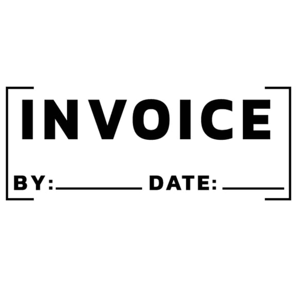 Printtoo Invoice Self Inking Rubber Stamp Pre-Inked Office Stamp- Home Office Business Stationery, 47 x 20 mm Black