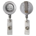 thumbnail image 1 of Keep Calm and Carry On Gray Retractable Reel Chrome Badge ID Card Holder, 1 of 1