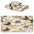 thumbnail image 2 of Coolnut Vintage Flowers Bathroom Towel Set of 3 with Hand Towel, Wash Cloths & Bath Towel, Extra Aborbent Soft Towels Set Decor for Bathing Home Shower Wash cloth, 2 of 7
