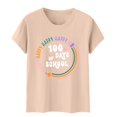 thumbnail image 4 of DONDPO Teacher Graphic Short Sleeve Tshirt 100 Days of School Shirt Women: Happy School T-Shirt Teacher Student Short Sleeve Tee 100 Days Of School Shirt School Days Tee Tops Beige L, 4 of 5
