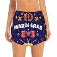 thumbnail image 2 of Sigee Happy Mardi Gras for Women's Athletic Shorts High Waisted Running Shorts Pocket Sporty Short Gym Elastic Workout ShortsSmall, 2 of 9
