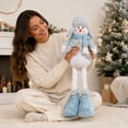 thumbnail image 7 of Blue snowman Standing Figure, Telescoping Christmas Doll Decor, Vintage Plaid Fabric Stretchable Figures, for Xmas Tree Home Party Festive Decor Christmas New Year Gift, Holiday Display Collection, 7 of 7