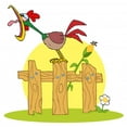 thumbnail image 2 of Loud Rooster Wood Fence Wall Decal Mural by Wallmonkeys Vinyl Peel and Stick Graphic for Girls (18 in W x 18 in H), 2 of 4
