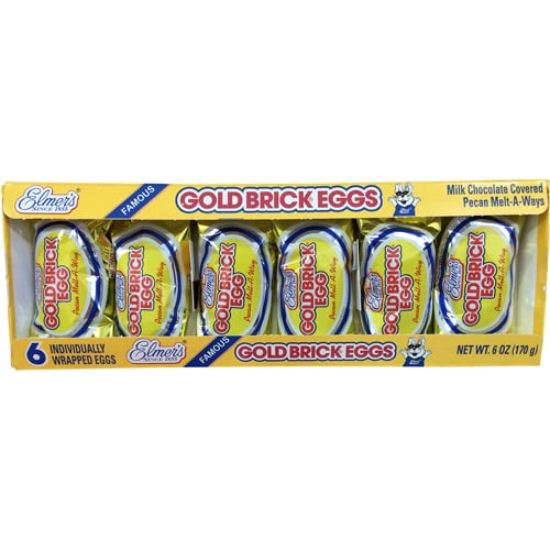 Elmer's Gold Brick Mini Chocolate Eggs, 1 Oz., 6 Count