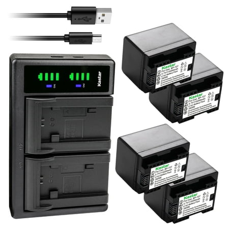 Kastar 4-Pack Battery and LTD2 USB Charger Replacement for Canon LEGRIA HF M606 HFM606 LEGRIA HF M706 HFM706 LEGRIA HF M806 HFM806 VIXIA HF M50 HFM50 VIXIA HF M52 HFM52 VIXIA HF M500 HFM500