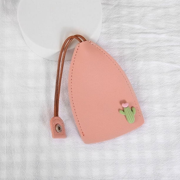 Estuche para llaves extraíble con dibujos animados de corazón de niña, funda protectora creativa de cuero PU para llave de coche, universal