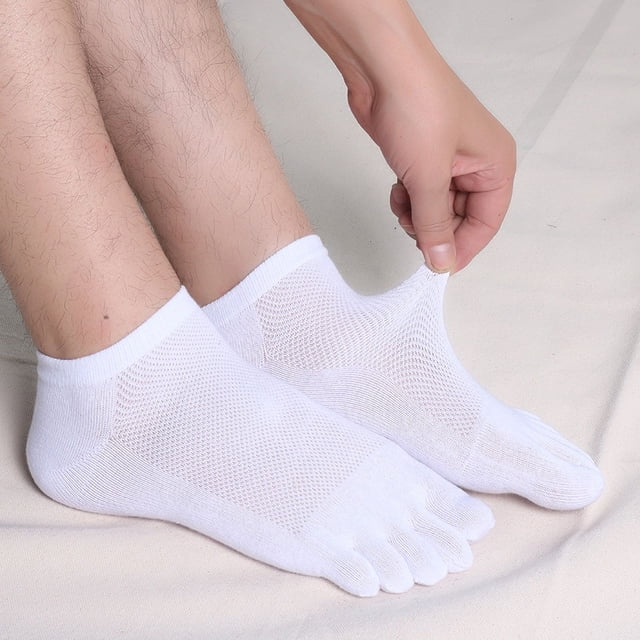 Calcetines de malla para hombre, calcetines finos de verano de cinco dedos, calcetines de algodón de cinco dedos, calcetines de negocios de malla absorbente de sudor