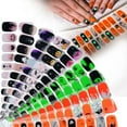 thumbnail image 2 of Semi Cured Gels Nails Stickers Glow in Dark Nails Polish Strips Halloween Nails Strips Nails Art Decortion, 2 of 9