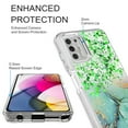 thumbnail image 2 of Samsung Galaxy A72 Phone Case, Rosebono Hybrid Bling Glitter Sparkle Epoxy Graphic Marble Colorful Silicone Skin Cover Armor Case for Samsung Galaxy A72 4G and 5G (Green Barble), 2 of 6