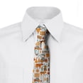 thumbnail image 3 of Necktie, Farmhouse Theme Animals, 3.7", Rust Orange Teal, by Ambesonne, 3 of 4