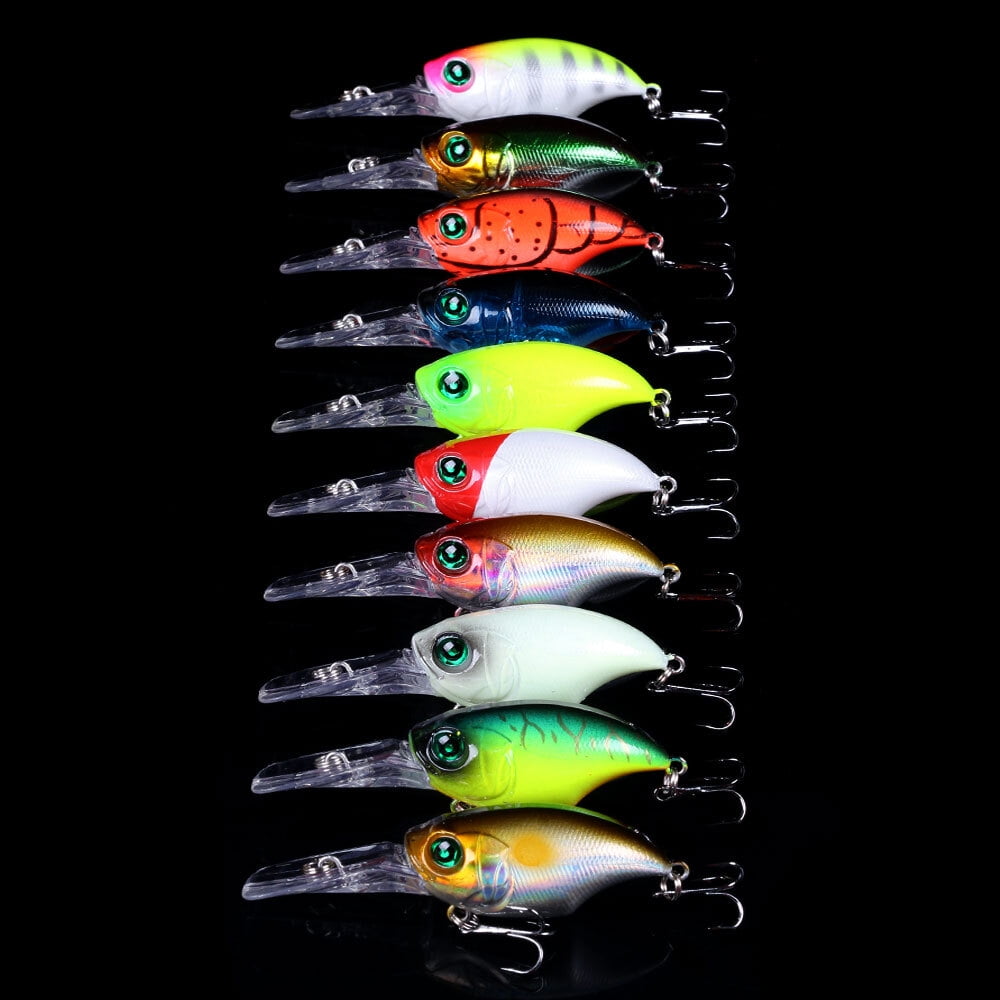 10PCS Sinking Crankbait Fishing Lures Minnow Hooks Tackle Plastic Bait 7.5cm/11g