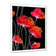 thumbnail image 2 of Designart 'Abstract Red Flower Detail On Black Background II' Traditional Framed Art Print, 2 of 4
