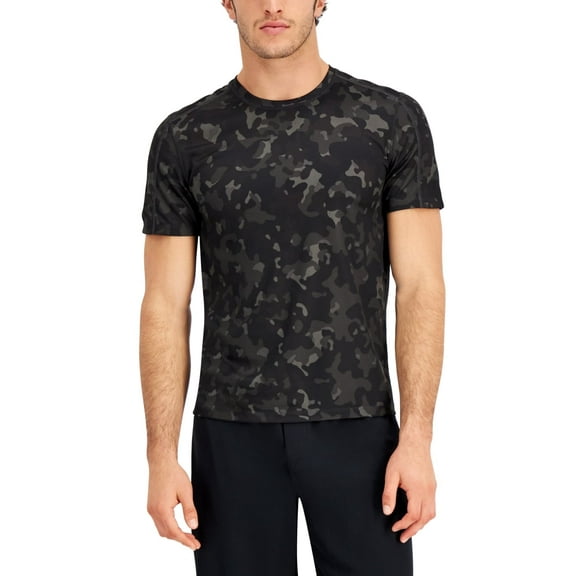 Id Ideology Mens Birdseye Printed Training T shirt  Black XL