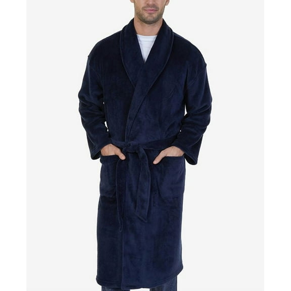 Nautica Men's Plush Belted Robe Blue Size Regular