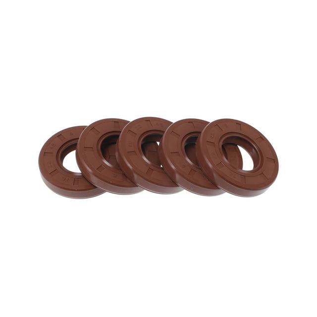 Sellos de Aceite Universales TC Doble Labio con Resorte de Acero 22x45x8mm Alta Presión Caucho FKM Marrón 5 Pcs