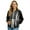 Black American Flag, variant on Women's Bomber Jacket Zip Up Long Sleeve Varsity Shackets Lightweight Coat with Pockets, Stand Collar Loose Fit Casual Jacket Fall Winter Outfits, Small, Cartoon Dog