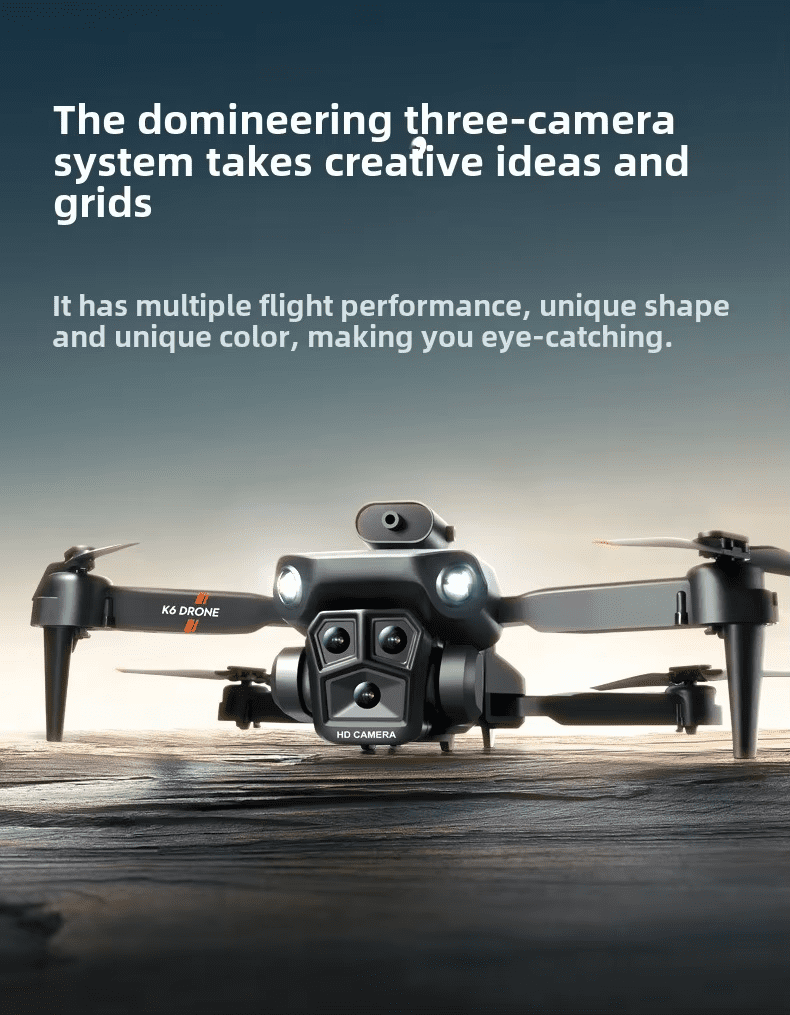 K6 MAX 4K Quadcopter Drone Optical Flow Positioning Three-Camera Remote Control Aircraft Obstacle Avoidance