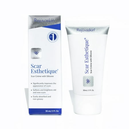 Rejuvaskin Scar Esthetique Scar Cream with Silicone - 23 Effective Ingredients - Improves New and Old Scars - (Best Rated Scar Cream)