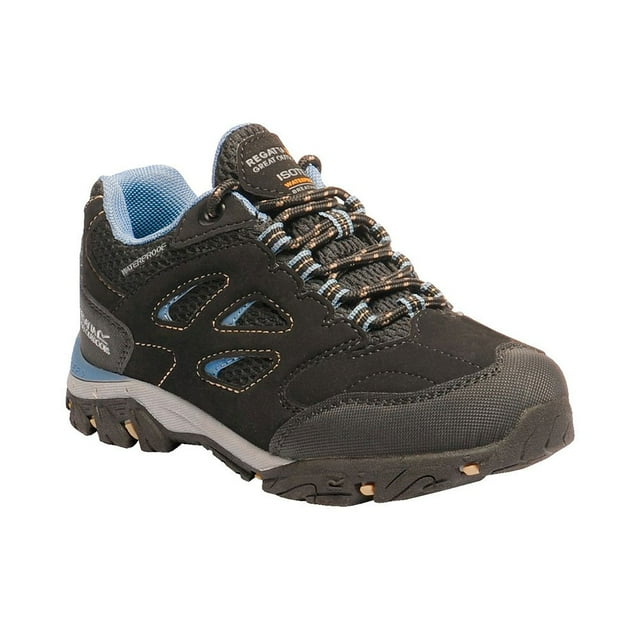 Regatta - Botas de Senderismo/Botas de Montaña Holcombe Low con Cordones para Niños/Niñas (Negro, Azul) Regatta UTRG3621_blackcaptainblue