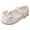 White, variant on REDARER Girls Sandals Cute Bow Decoration Versatile Pearl Flat Bottom Comfortable Hook Loop Shoes,Size 8-8.5 Years
