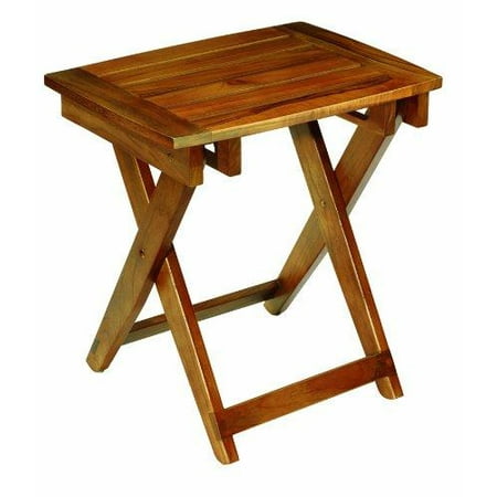 pollenex folding teak shower seat, brown