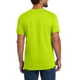 thumbnail image 4 of Hanes Men Essential-T High Visibility T-Shirt, Short Sleeve Tee, Safety Green, CVC Blend, 2XL, 4 of 6