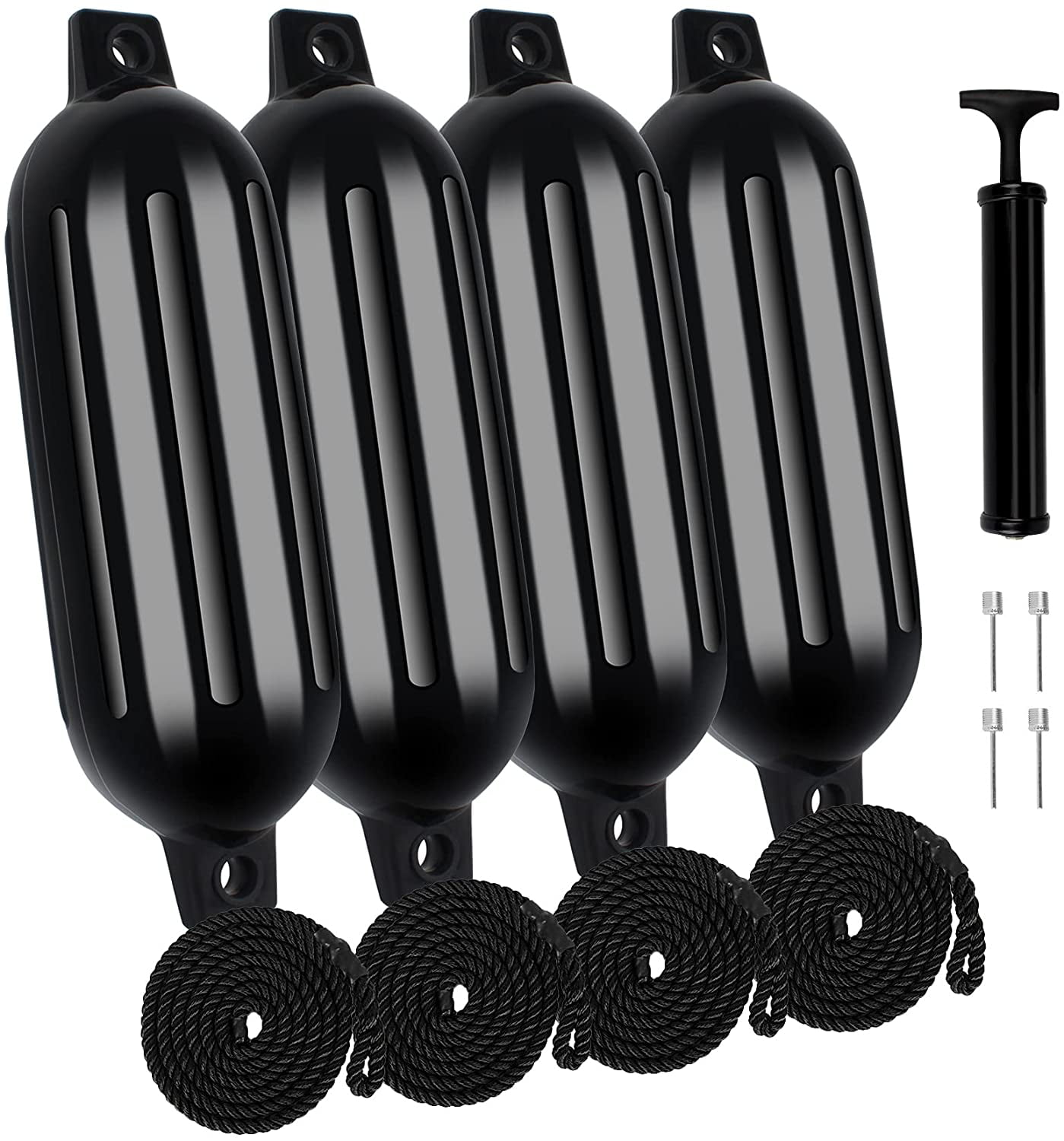 Boat Fenders/Bumpers, Inflatable Vinyl Ribbed Twin Eyes Boat Fenders