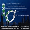 thumbnail image 2 of Gem Stone King 3.03 Ct Green Created Emerald E-F Lab Grown Diamond 925 Sterling Silver Hoop Earrings, 2 of 5