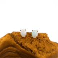 thumbnail image 3 of ELECTRIC RAINBOW POWDER 14KT WHITE GOLD AUSTRALIAN WHITE OPAL STUD EARRINGS, 3 of 4