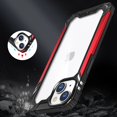 thumbnail image 5 of For Apple iPhone 14 Plus (6.7") Metal Frame Transparent Hybrid Rubber TPU + Hard PC Color Bumper Frame Shockproof Cover ,Xpm Phone Case [ Clear / Black ], 5 of 7