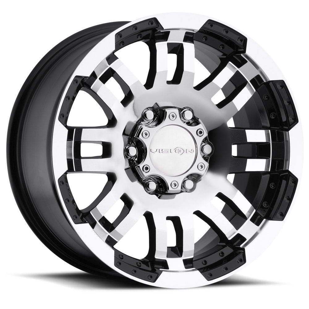 VISION 20 Inch 6x139.7 Wheel Rim Widow 418 20x10-25mm Glss Black Milled 