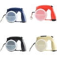 thumbnail image 2 of Retractable Dogs Leash Great Walking Leash for Small Dogs with Light Food Water Cups and Bags Holder One-Handed Brake Long Retractable Dogs Leash with Poop Bag Holder and Led Light Flashlight, 2 of 7