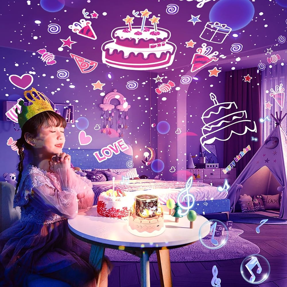 21 Sets of Films Projector Night Light for Kids, Star Projector for Bedroom, Ceiling, Kids Night Light with 360° Rotation Dimmable for Girls Boys, Birthday, Christmas, Nursery, Room Decor