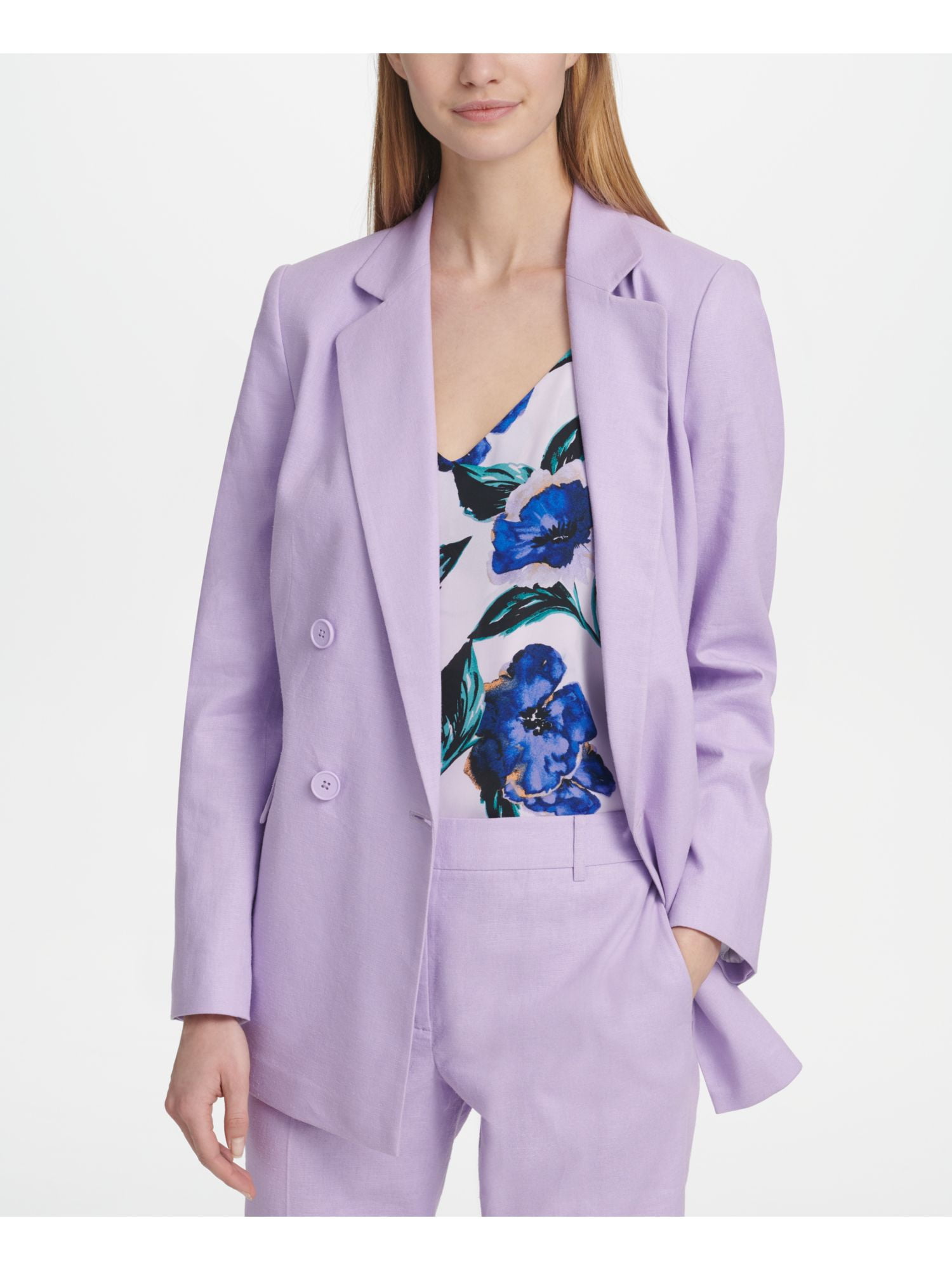 DKNY Womens Purple Blazer Wear To Work 