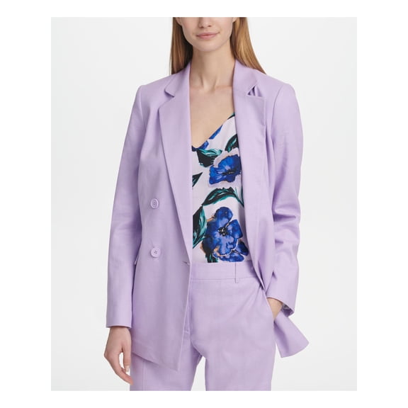 DKNY Womens Purple Single Button Blazer Jacket Size: 2