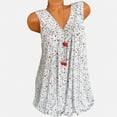 thumbnail image 5 of White Women's Short Sleeve T-shirt, Fashion Women V Collar Printed Broken Flowers Sleeveless Shirt,Women's Short sleeve T-shirt 6XL, 5 of 7
