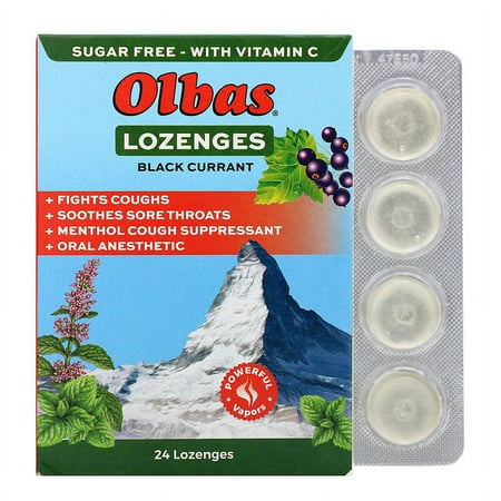 Olbas - Lozenges Maximum Strength Black Currant Flavor - 24 Lozenges(pack of 6)