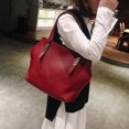 thumbnail image 4 of 4 unids/set bolsos de hombro de cuero para mujer, bolsos de hombro para tarjetas, bolsos de mano (rojo) Likrtyny Para estrenar, 4 of 9