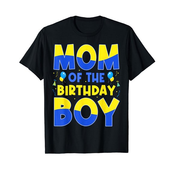 Mom of The Birthday Boy Cute Family Birthday Party T-Shirt